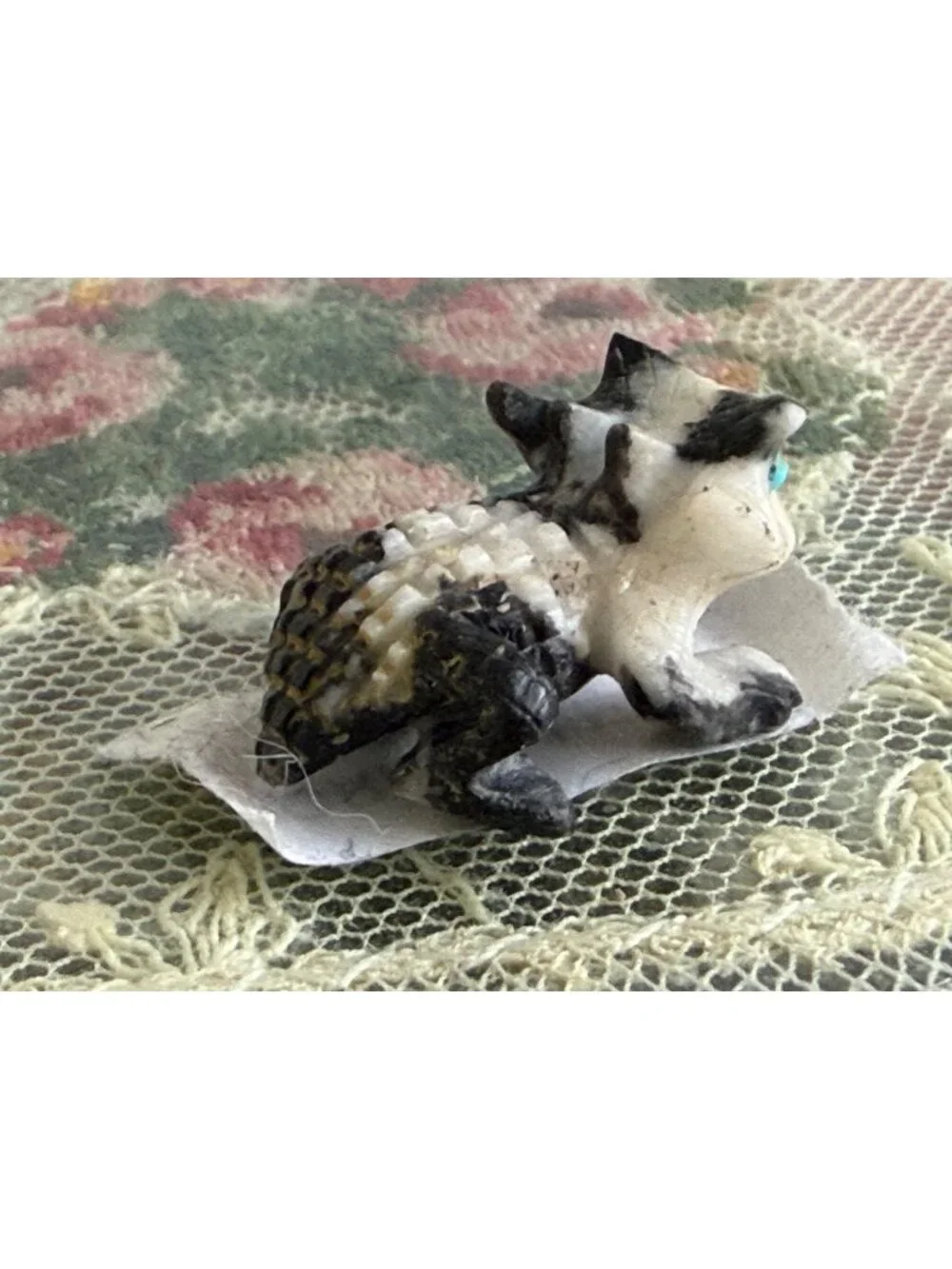 Vintage 70s Bernie Laselute Zuni Horned Lizard Fetish Picasso Marble 1